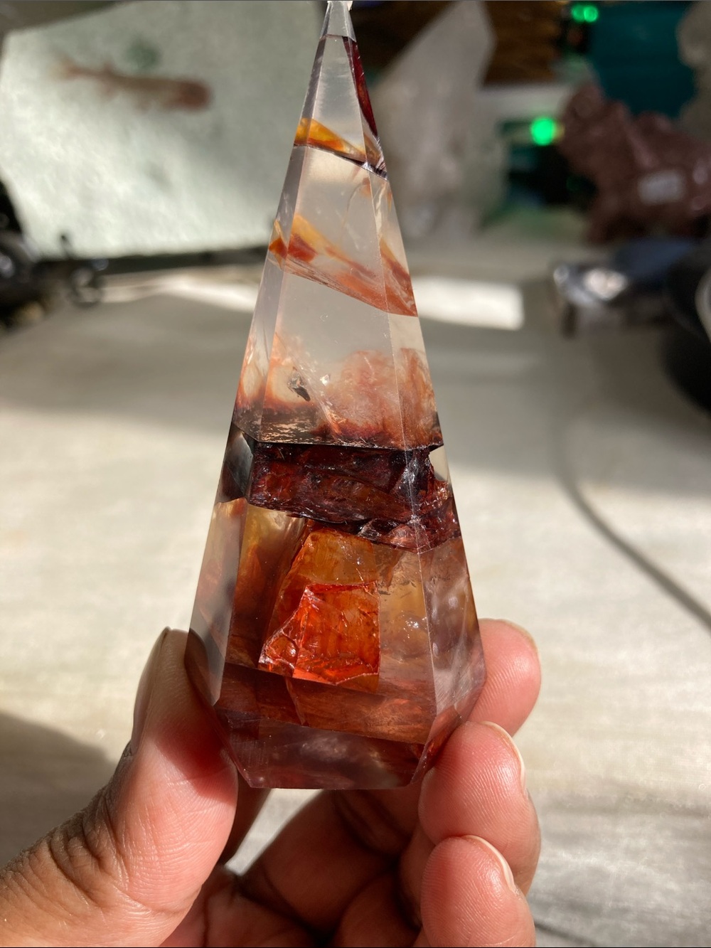 Hand crafted extra quality Firequartz and golden healer diamond for home accents